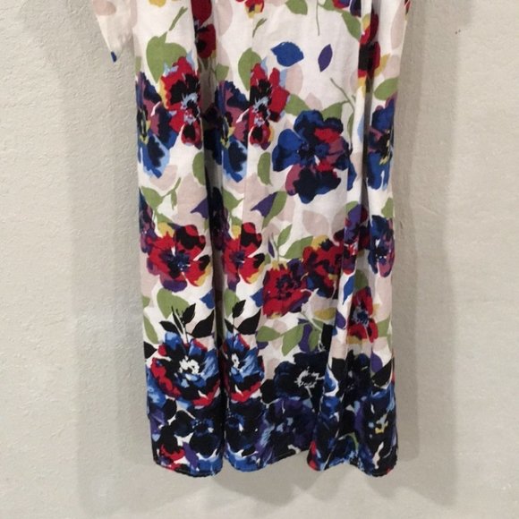 Lane Bryant Women’s Sz 16 Colorful Floral Linen Summer Dress - Picture 3 of 16